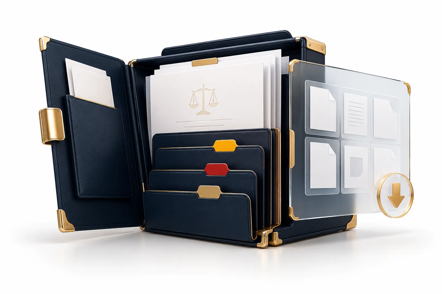 Expediente digital con documentos y cuadernos ordenados